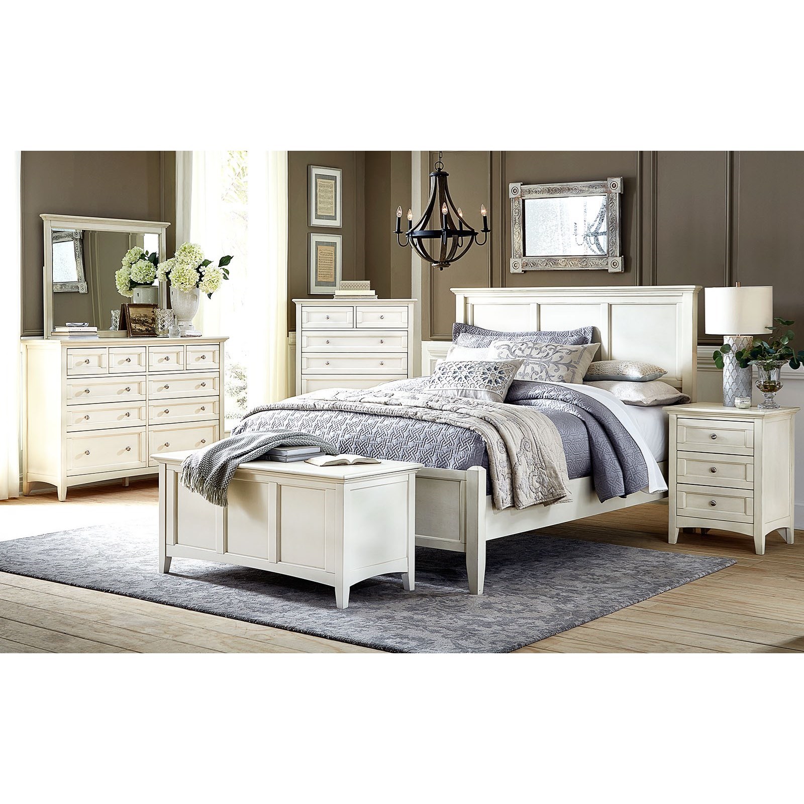 AAmerica Northlake NRLWT5780 Cottage Style Nightstand with Metal